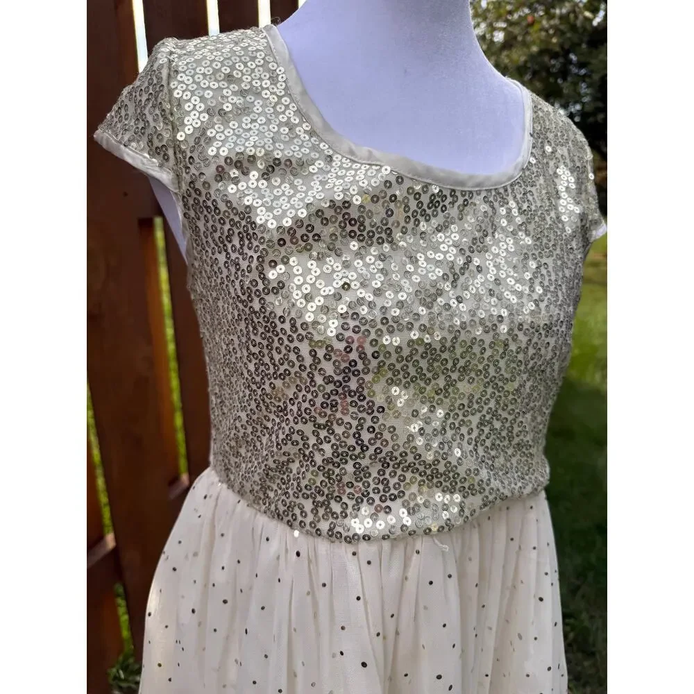 Justice Girls Gold Sparkle Dress Size 16
